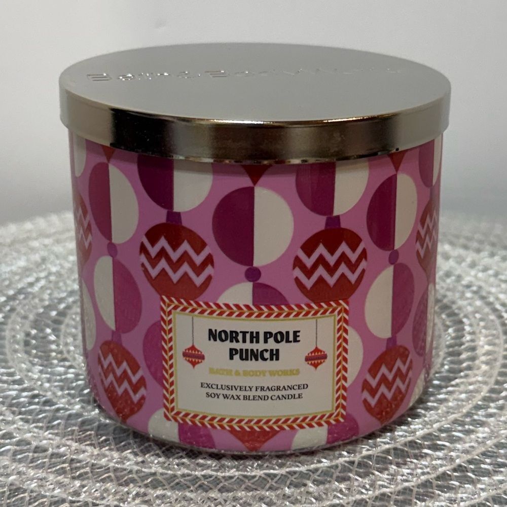 BBW North Pole Punch 3 Wick Scented Candle NWT